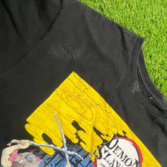 Demon Slayer Anime T-Shirt Sz L Black Tanjiro Zenitsu Nezuko Graphic Tee - Picture 5 of 8